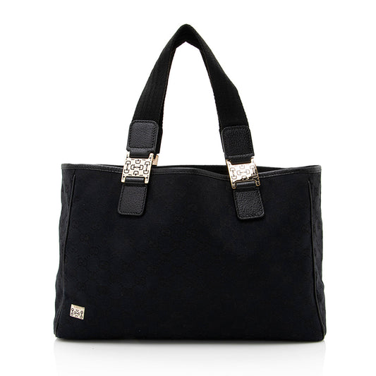 Gucci GG Canvas Horsebit Small Tote (SHF-19171)