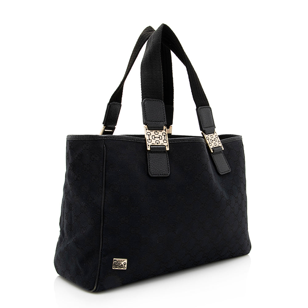 Gucci GG Canvas Horsebit Small Tote (SHF-19171)