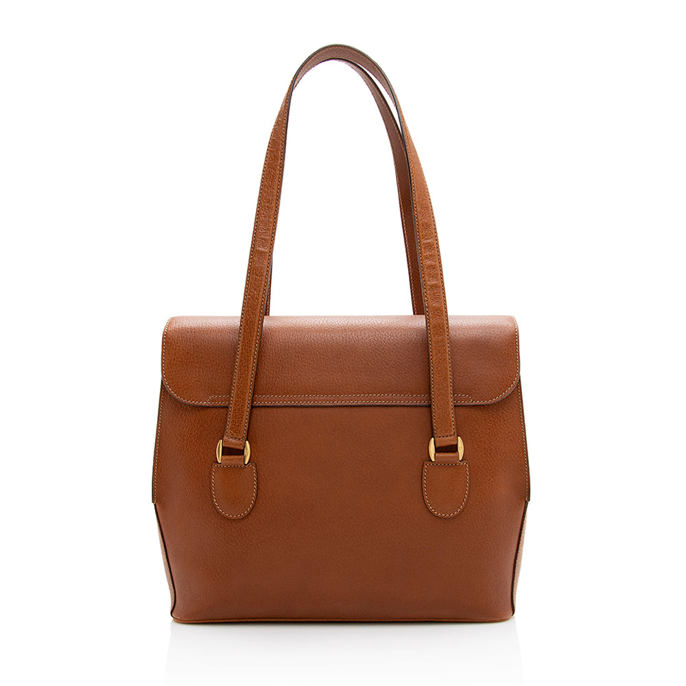 Gucci Leather Push Lock Satchel - FINAL SALE (SHF-19014)
