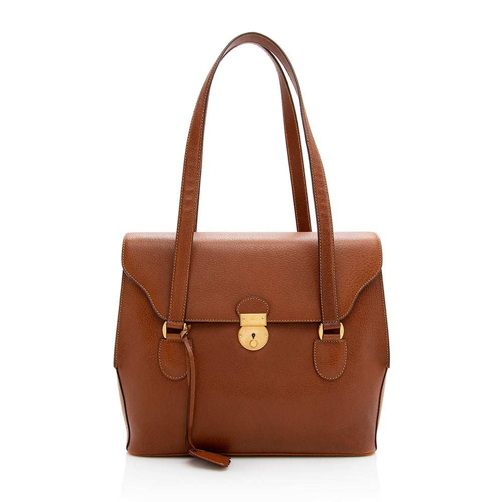 Gucci Leather Push Lock Satchel - FINAL SALE (SHF-19014)