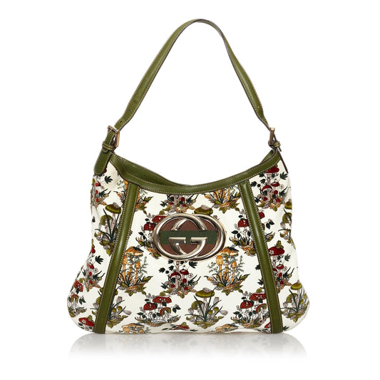 Gucci Web Britt Velvet Shoulder Bag (SHG-30589)