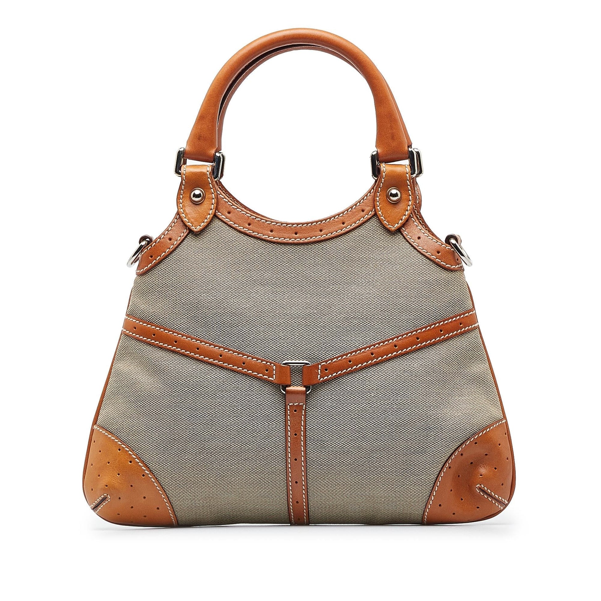 Gucci Web Canvas Reins Satchel (SHG-wUoDp0)