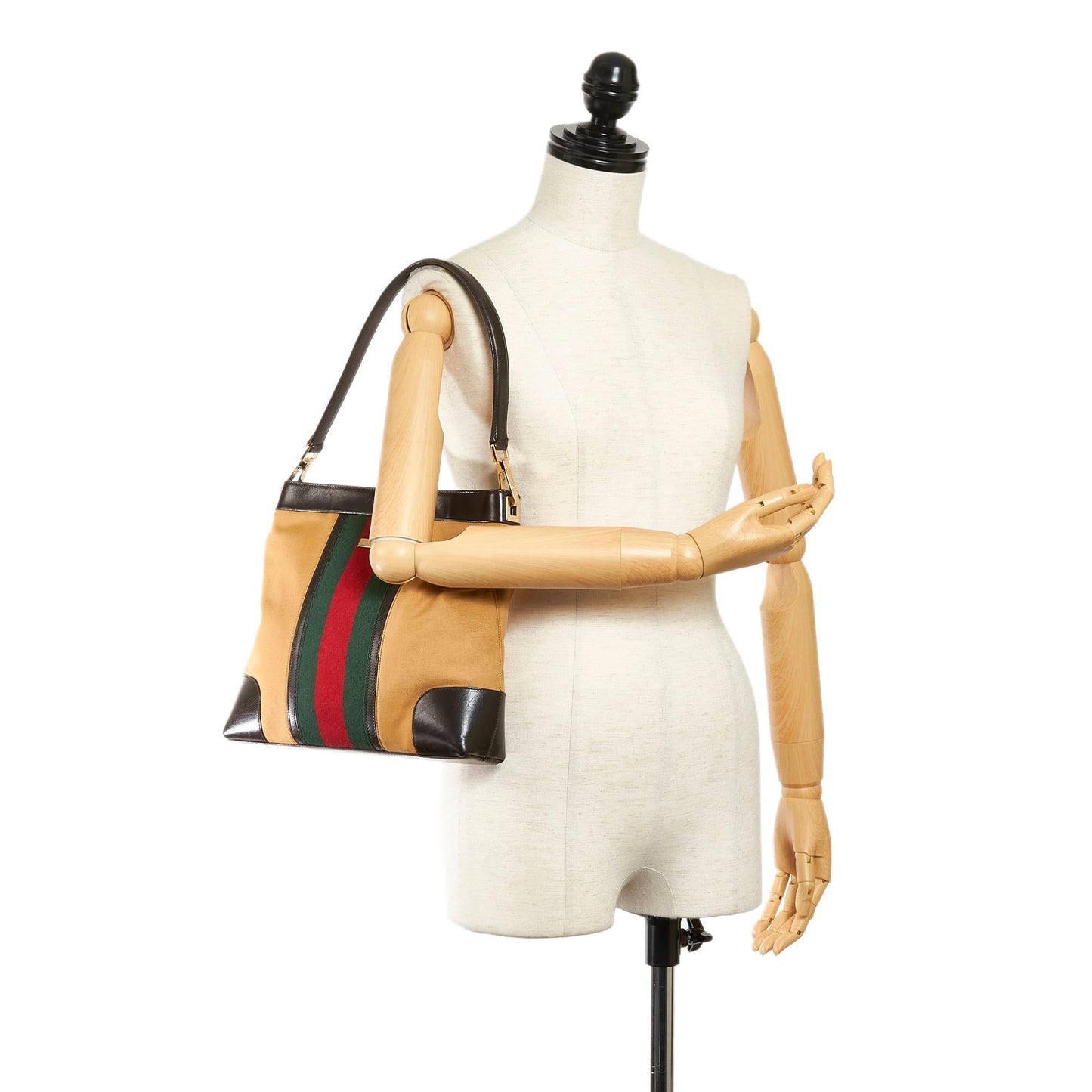 Gucci Web Canvas Shoulder Bag (SHG-32940)