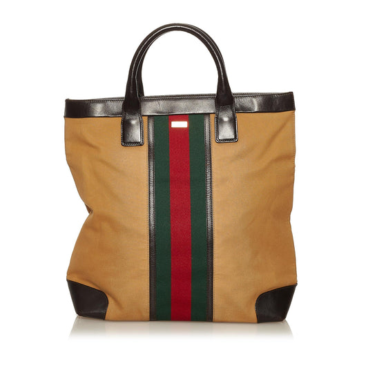 Gucci Web Canvas Tote Bag (SHG-29472)
