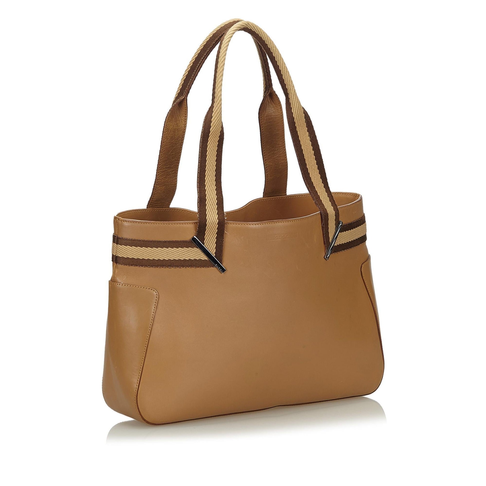 Gucci Web Leather Tote Style 1