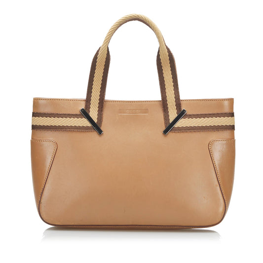 Gucci Web Leather Tote (SHG-35108)