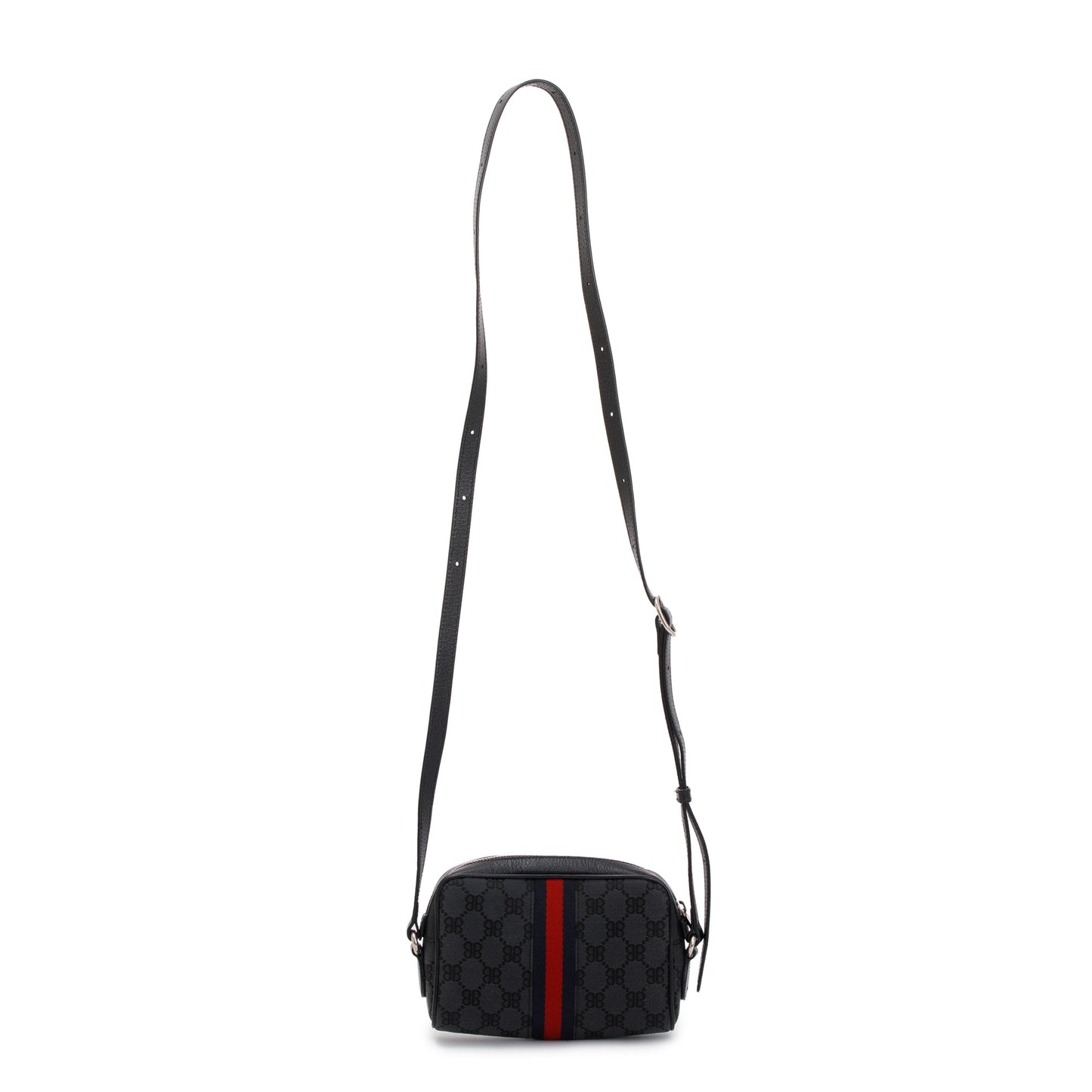Gucci X Balenciaga The Hacker Project Black BB Canvas Web Mini Camera Bag