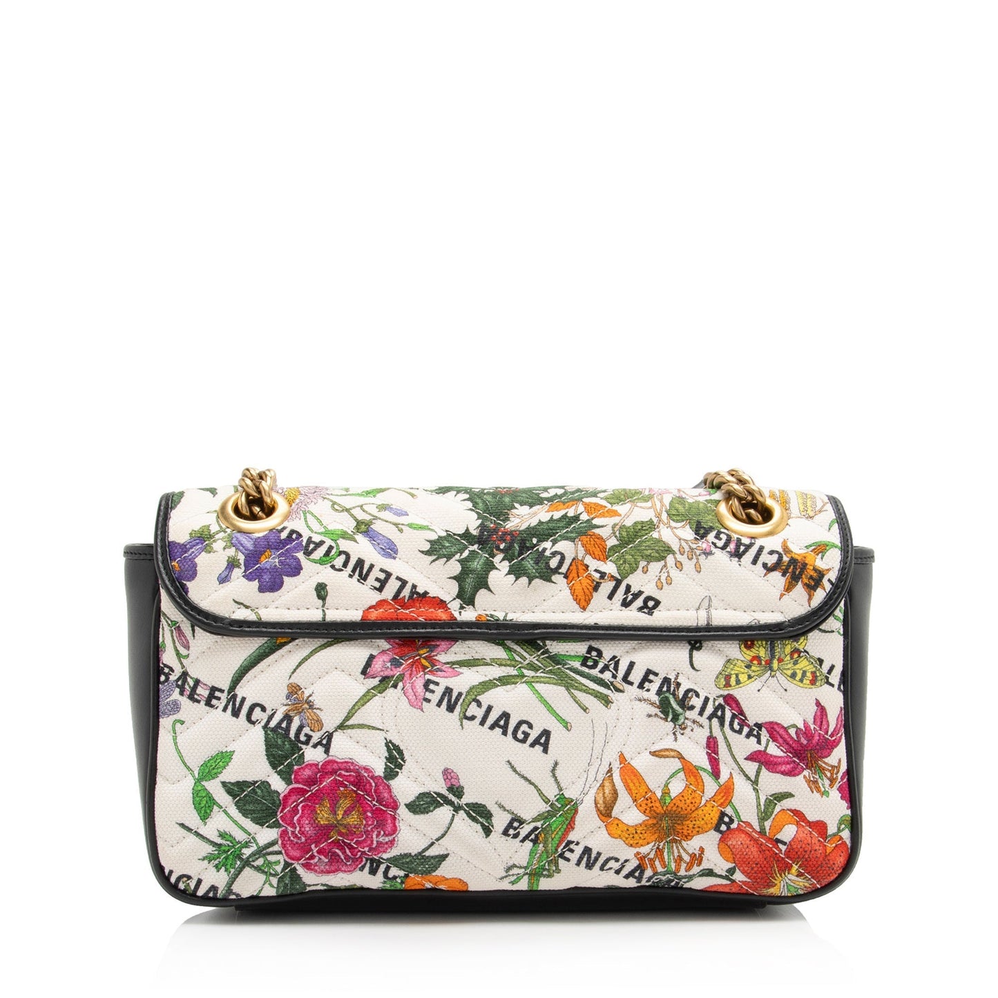 Gucci x Luxury Balenciaga Trending 2026 Canvas Flora GG Marmont The Hacker Project Small Flap Shoulder Bag (SHF-nCZEe5)