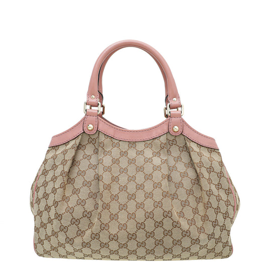 Gucci Leather Canvas Shoulder Bag
