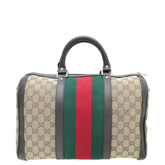 Gucci Leather Canvas Shoulder Bag