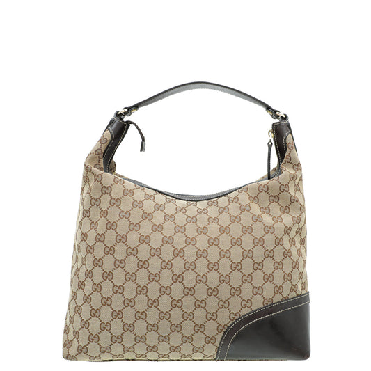 Gucci Leather Canvas Shoulder Bag