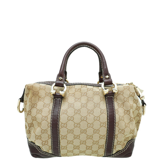 Gucci Leather Canvas Shoulder Bag