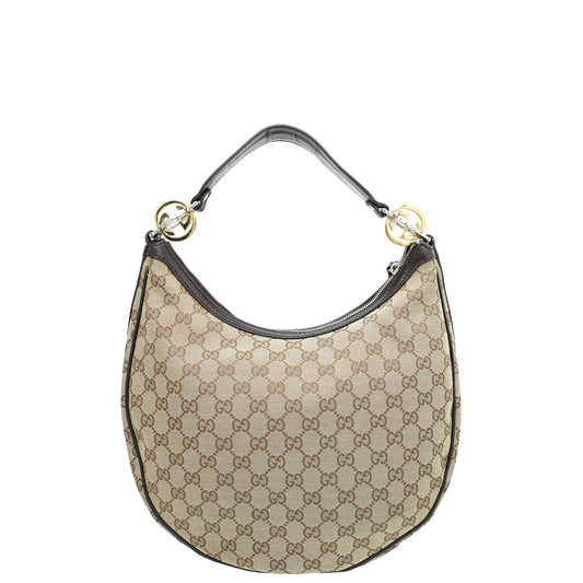 Gucci Leather Canvas Shoulder Bag