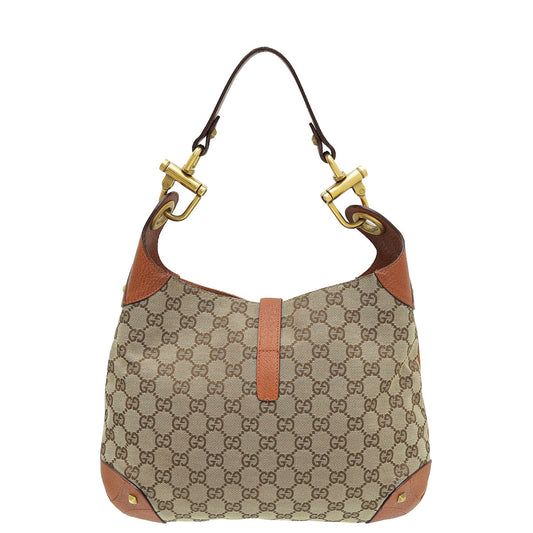 Gucci Leather Canvas Shoulder Bag