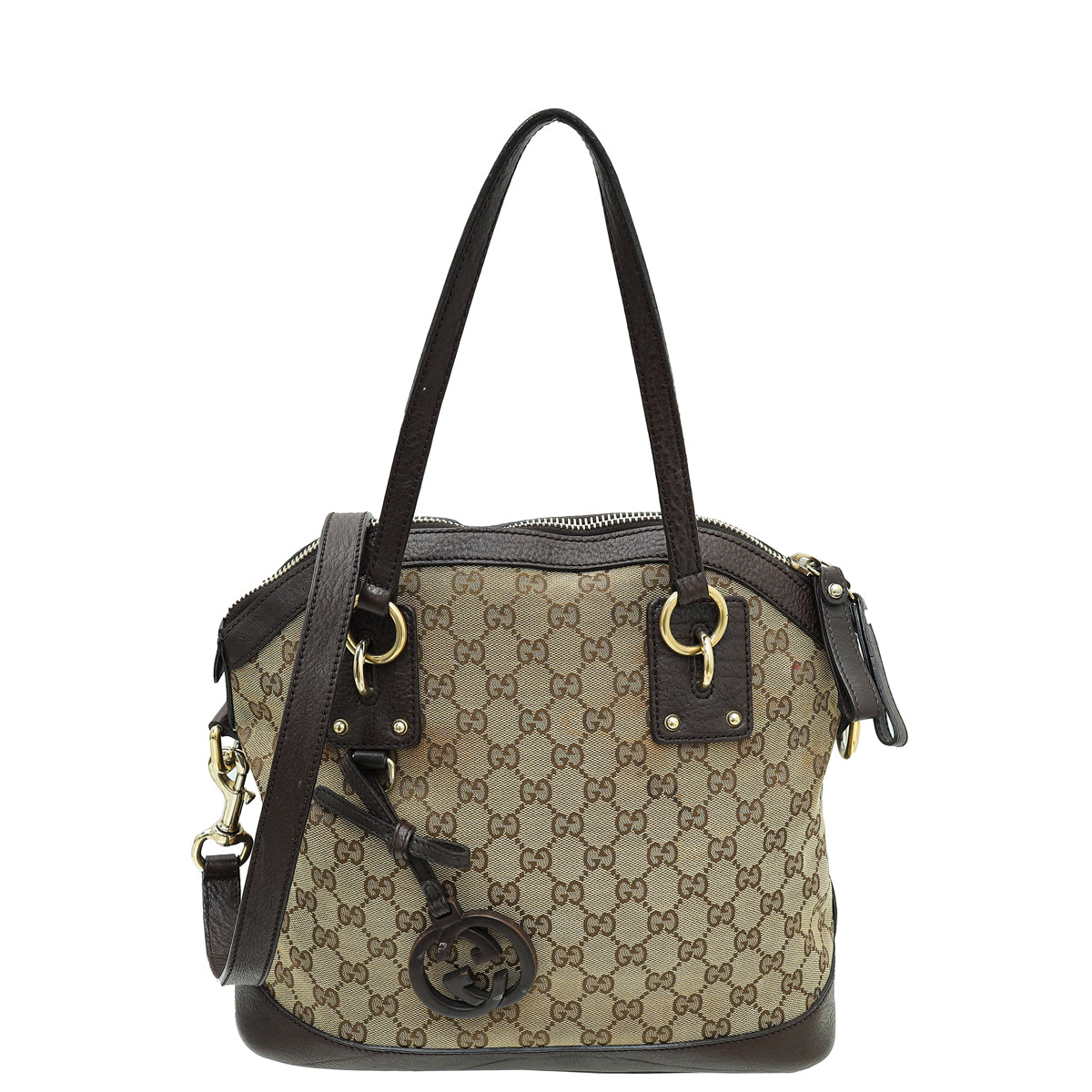 Gucci Leather Canvas Shoulder Bag