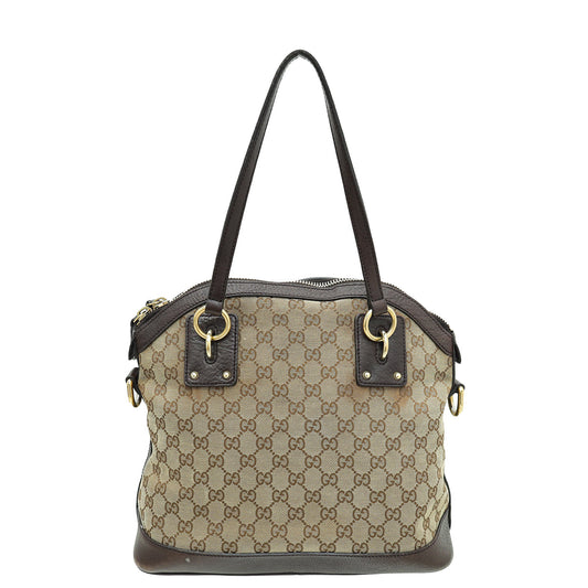 Gucci Leather Canvas Shoulder Bag