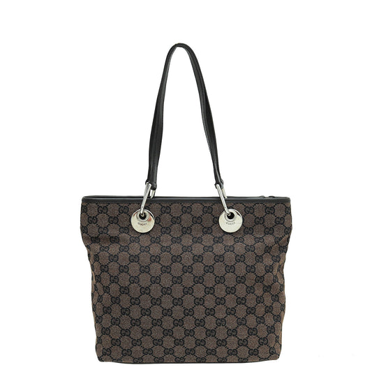 Gucci Leather Canvas Shoulder Bag
