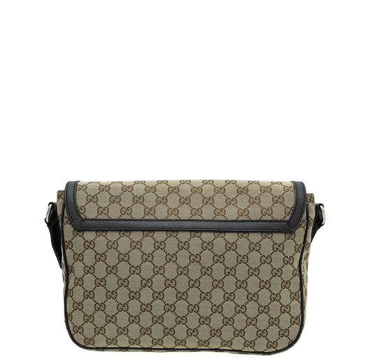 Gucci Leather Canvas Shoulder Bag