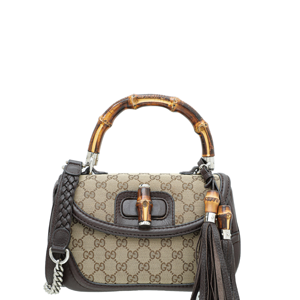 Gucci Leather Canvas Shoulder Bag