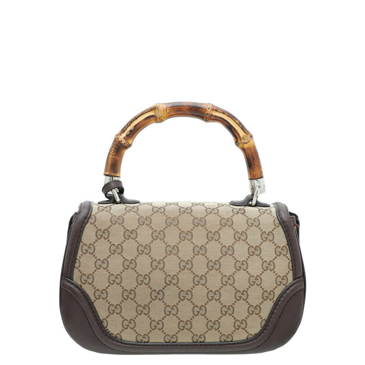 Gucci Leather Canvas Shoulder Bag