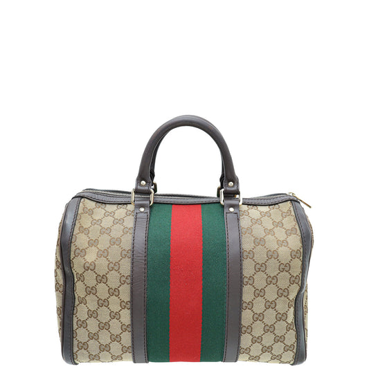 Gucci Leather Canvas Shoulder Bag