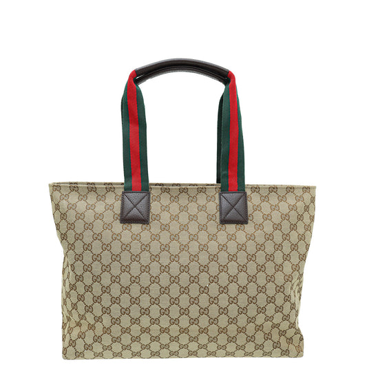 Gucci Leather Canvas Tote