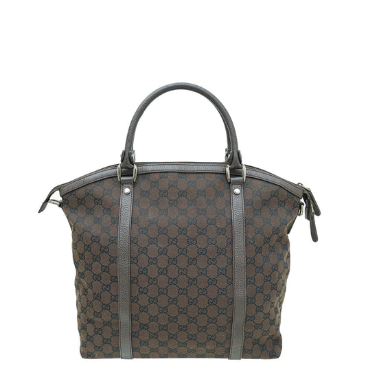 Gucci Leather Canvas Tote
