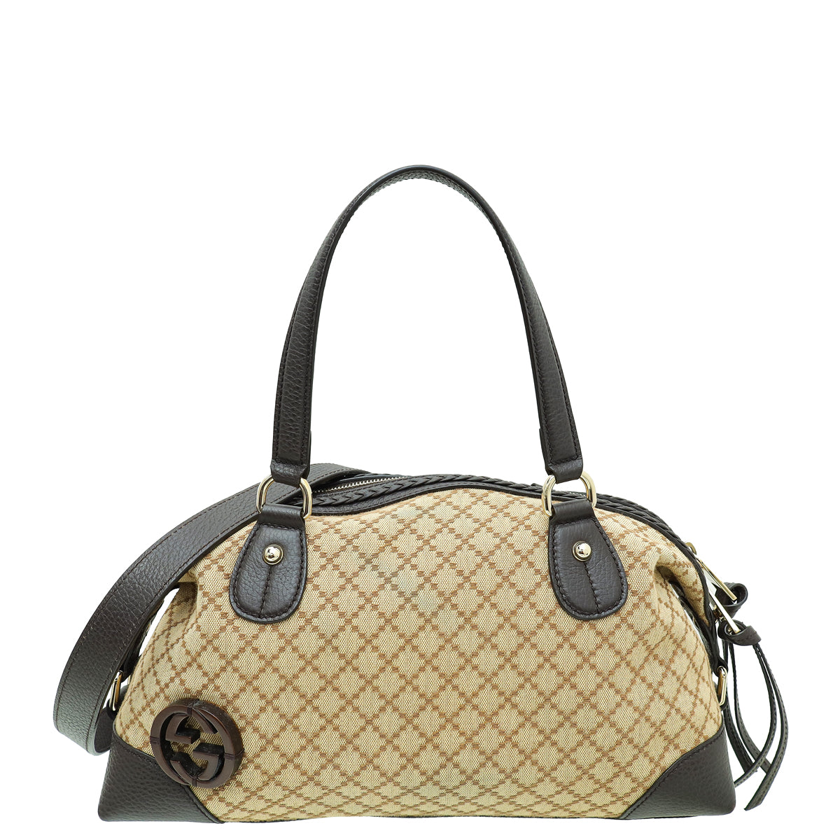 Gucci Leather Canvas Shoulder Bag