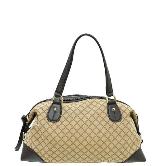 Gucci Leather Canvas Shoulder Bag
