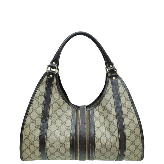 Gucci Leather Canvas Shoulder Bag