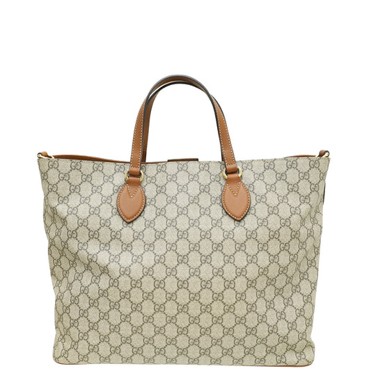 Gucci Leather Canvas Tote