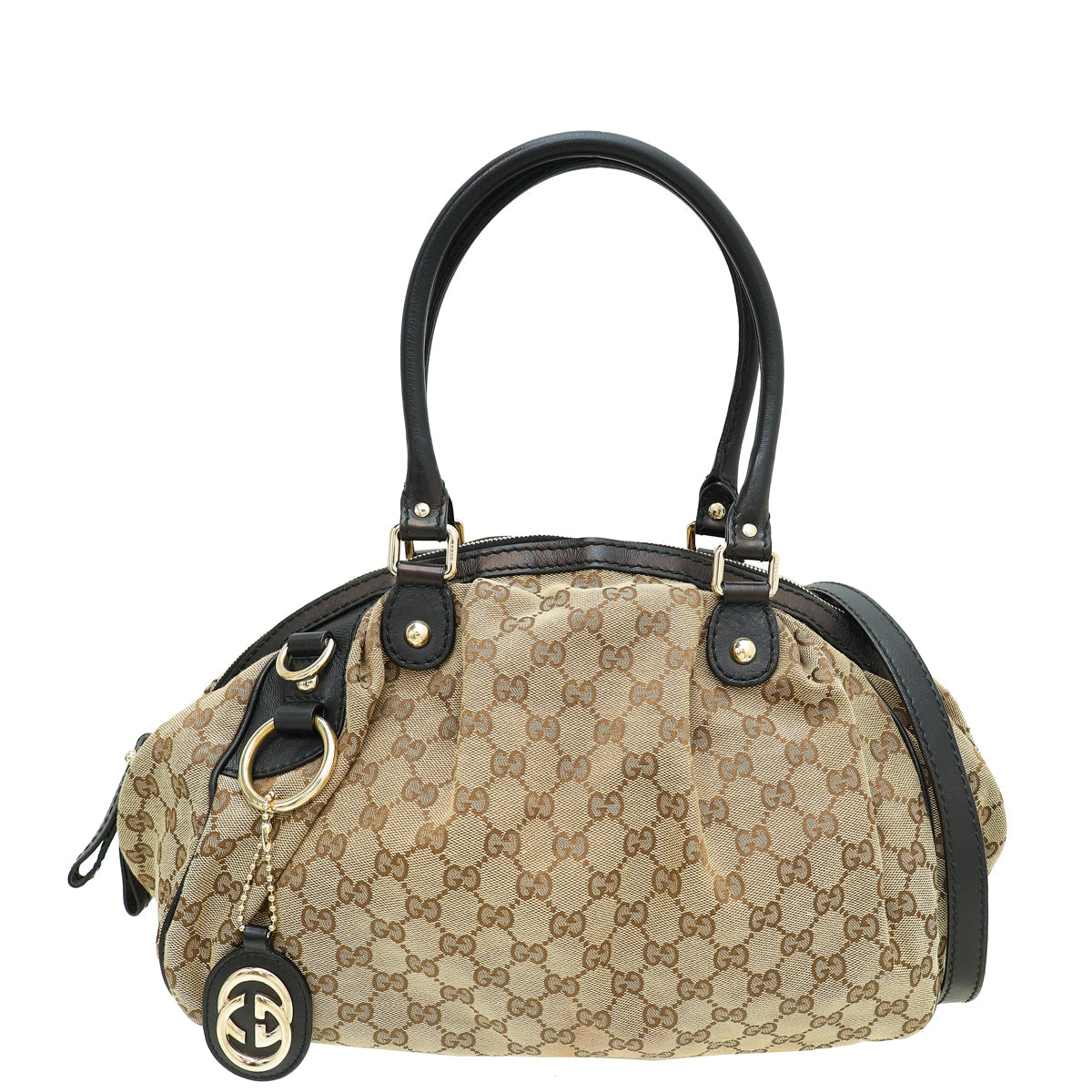 Gucci Leather Canvas Shoulder Bag