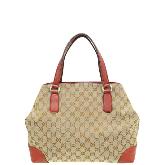 Gucci Leather Canvas Tote