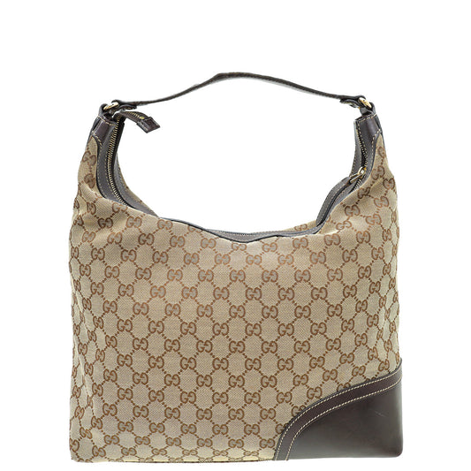 Gucci Leather Canvas Shoulder Bag