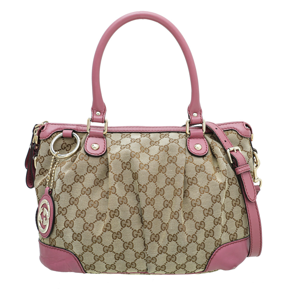 Gucci Monogram Leather Canvas Shoulder Bag