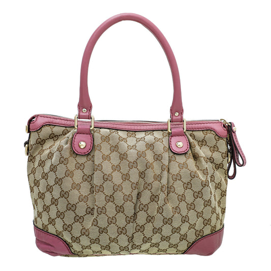 Gucci Monogram Leather Canvas Shoulder Bag