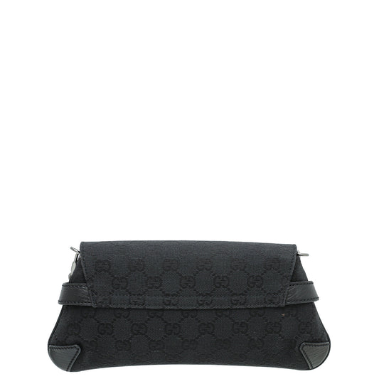 Gucci Pochette Leather Canvas Shoulder Bag
