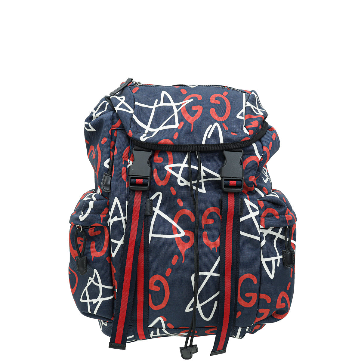 Gucci Navy Multicolor Ghost Backpack Bag