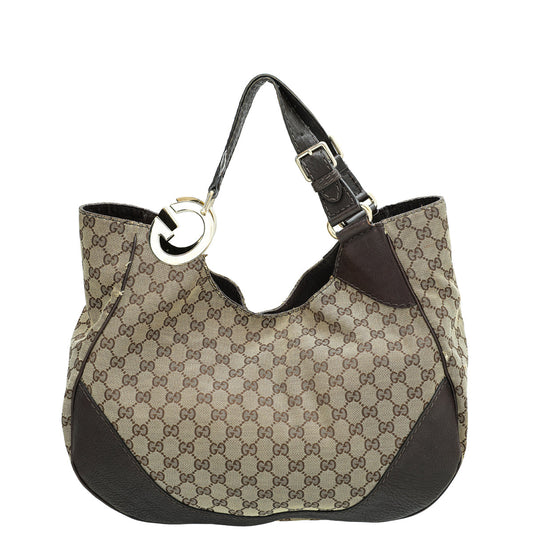 Gucci Leather Canvas Shoulder Bag
