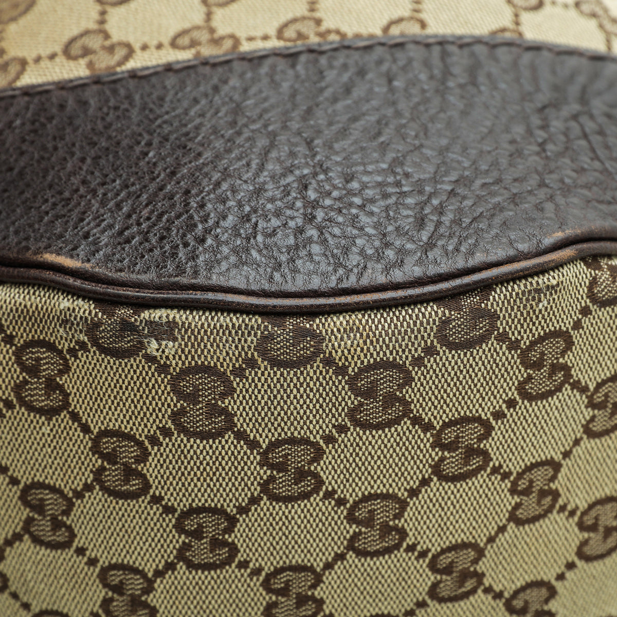 Gucci Leather Canvas Shoulder Bag