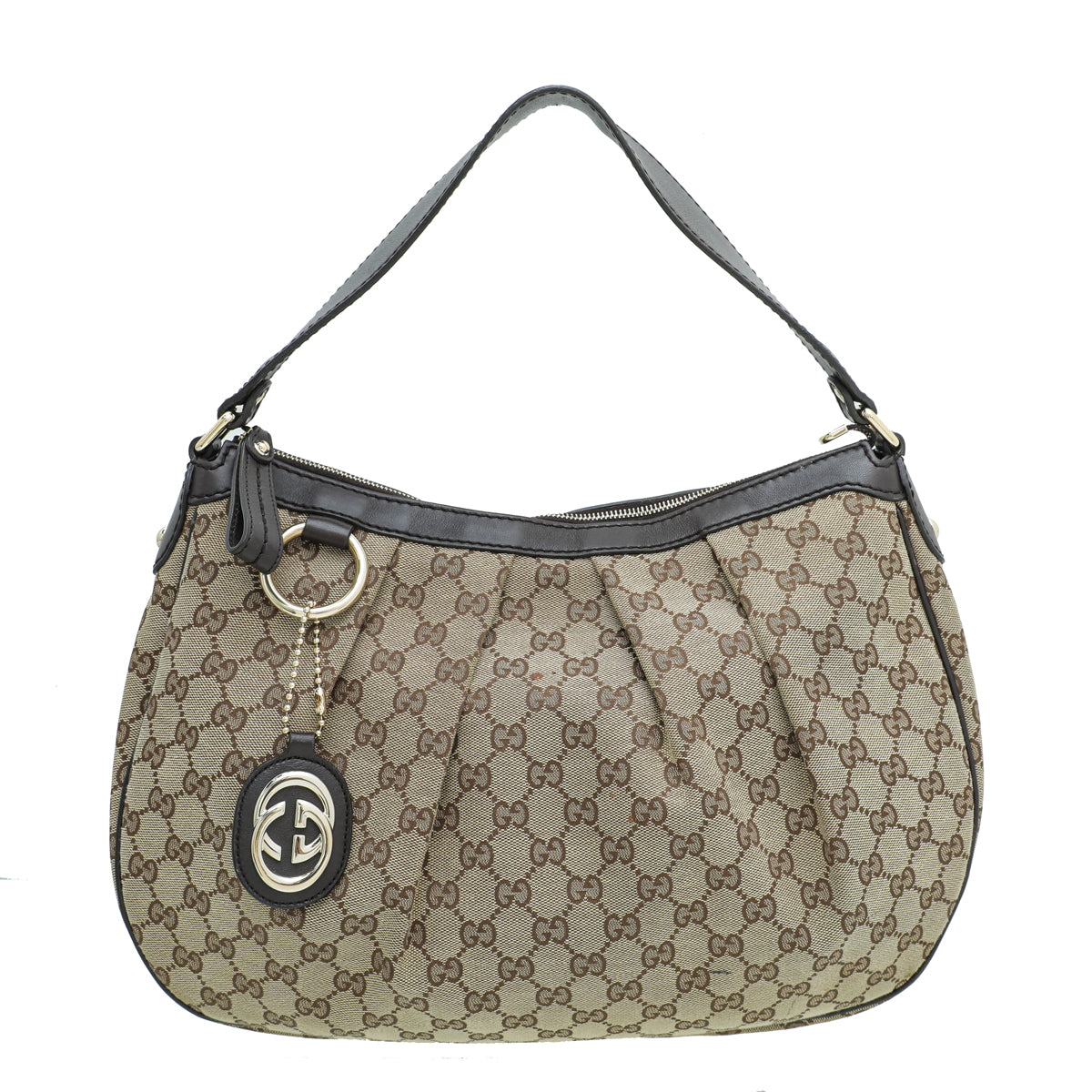 Gucci Leather Canvas Shoulder Bag