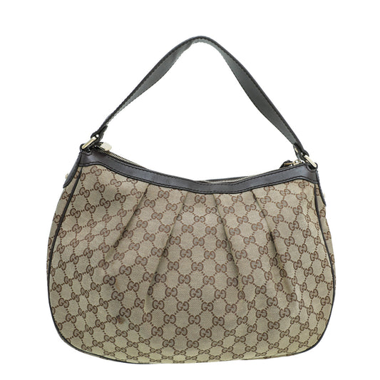 Gucci Leather Canvas Shoulder Bag