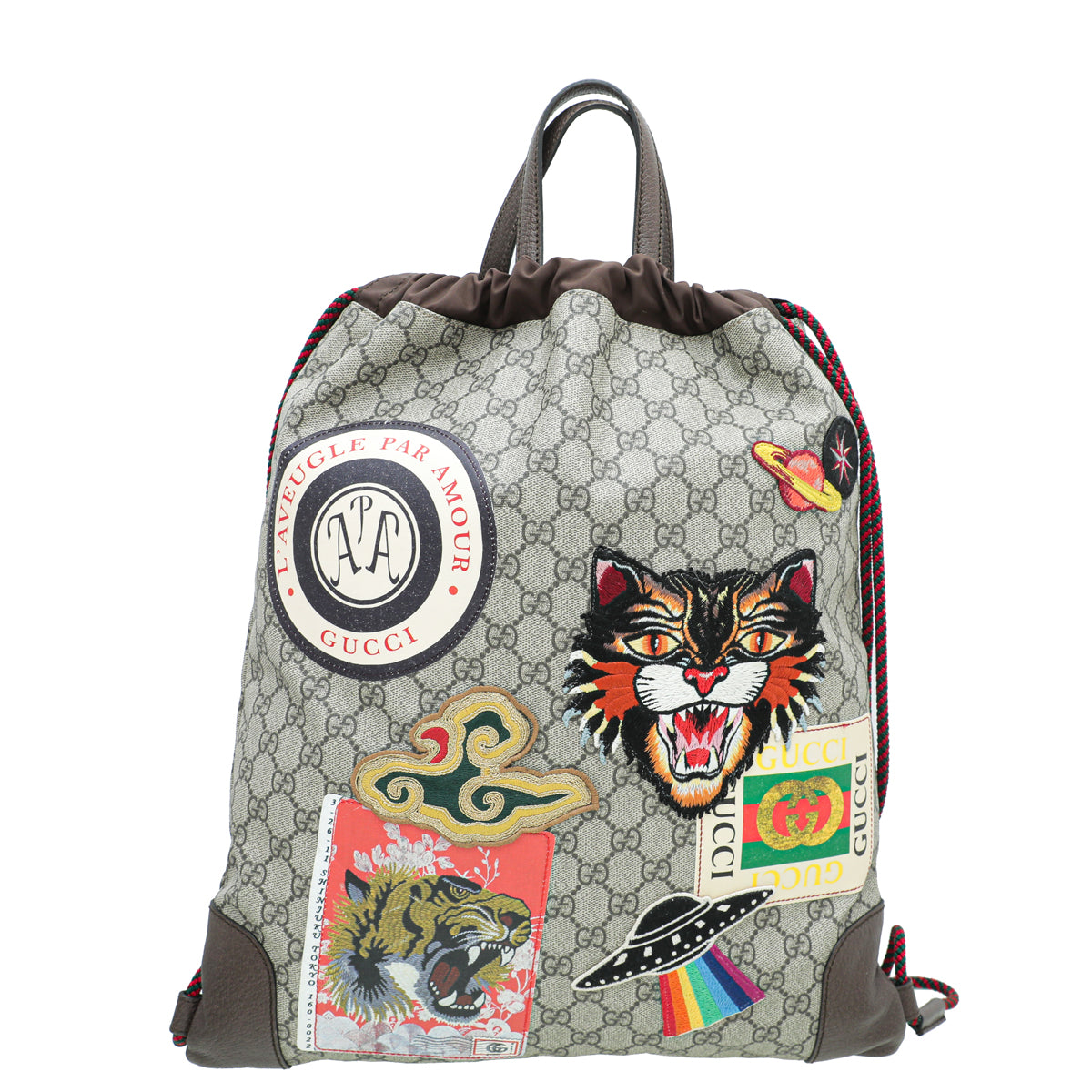 Gucci Leather Canvas Shoulder Bag