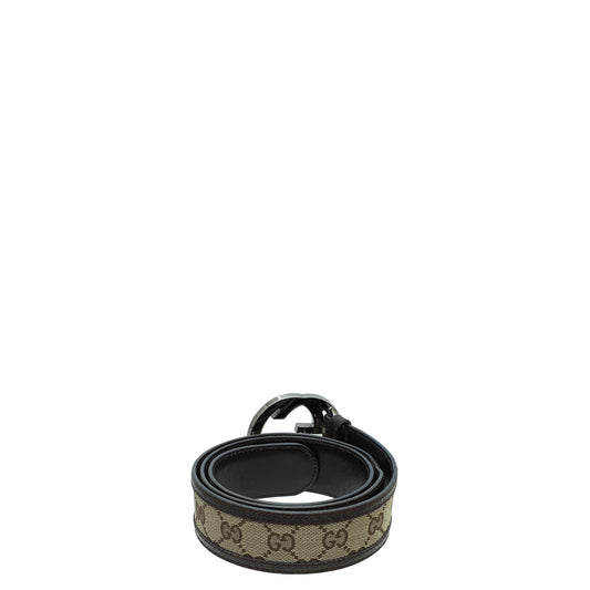 Gucci Leather Canvas Shoulder Bag