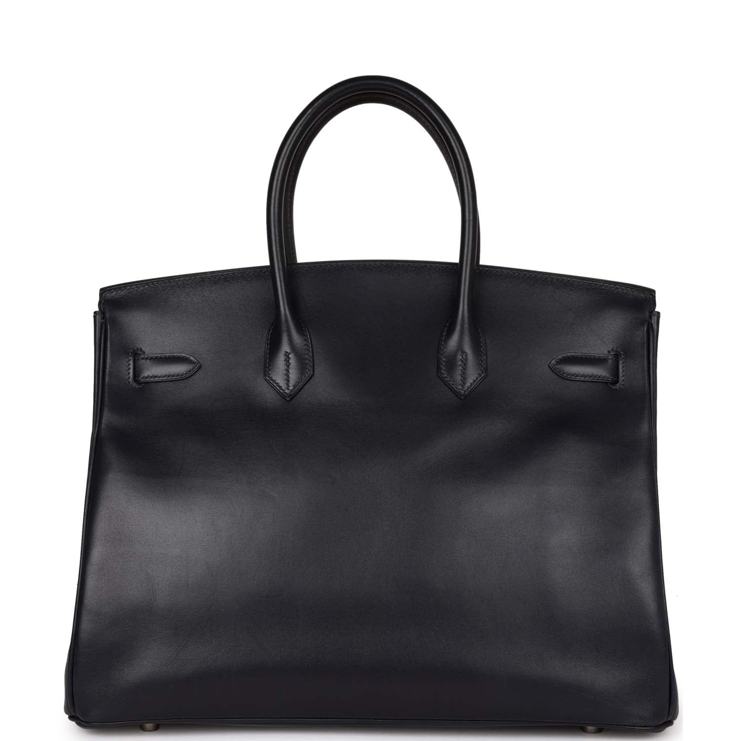 Hermes Birkin 35 Bleu Navy Box Palladium Hardware