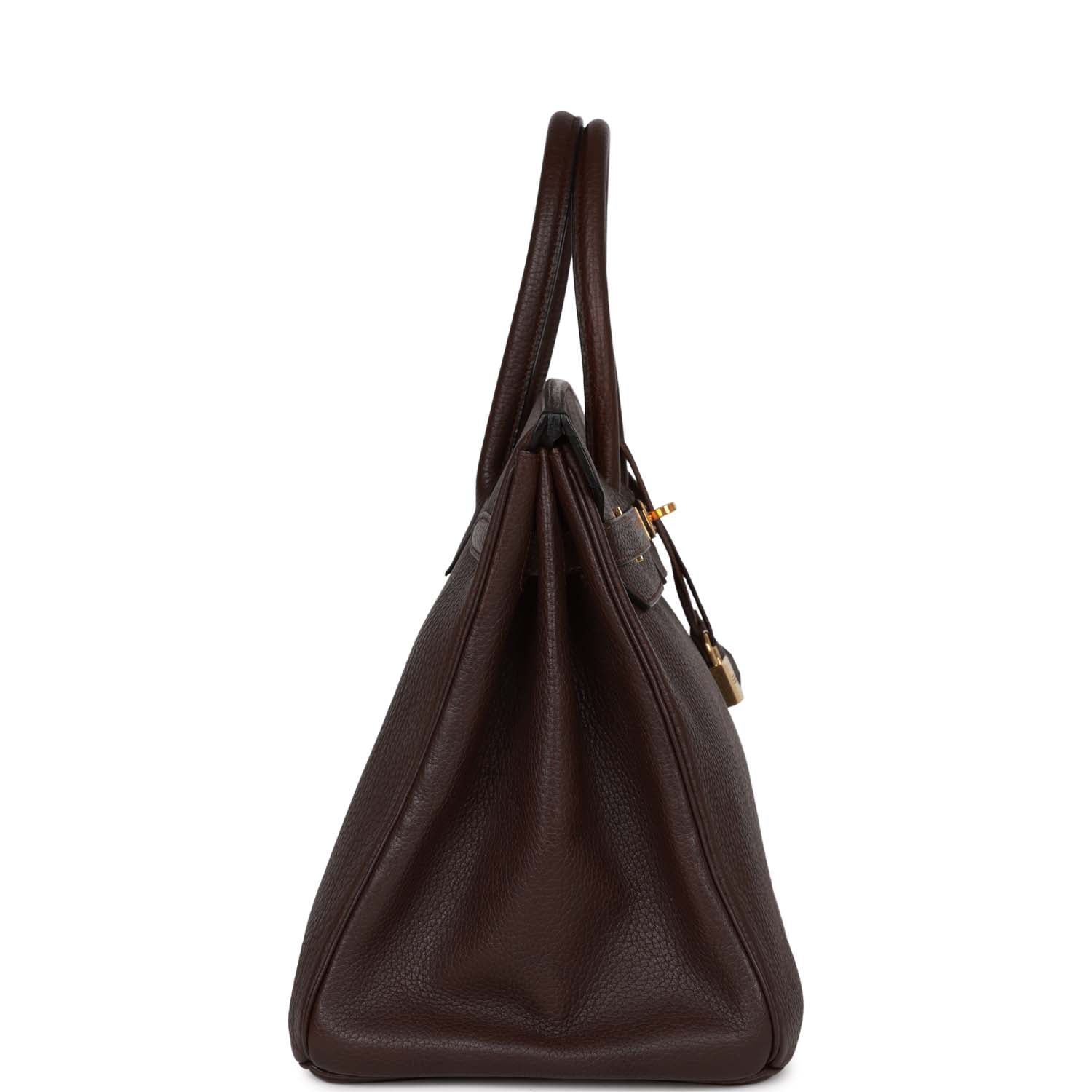 Hermes Birkin 35 Marron Fonce Fjord Gold Hardware