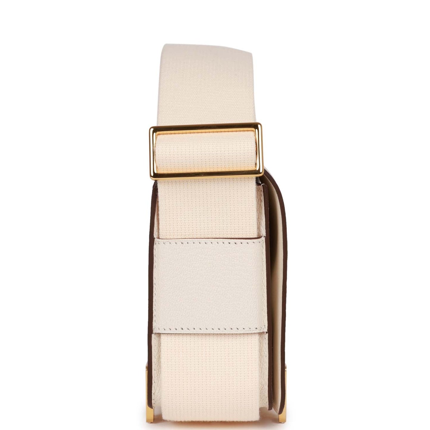 Luxury Hermes Geta Bag Nata Chevre Gold Hardware