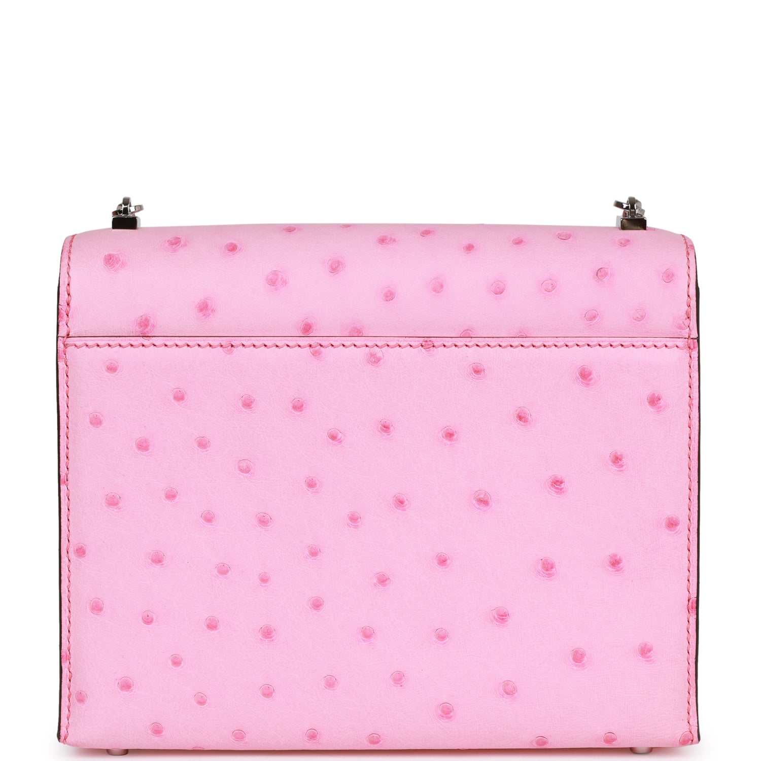 Luxury Hermes Mini Verrou Chaine Bag Bubblegum Ostrich Palladium Hardware