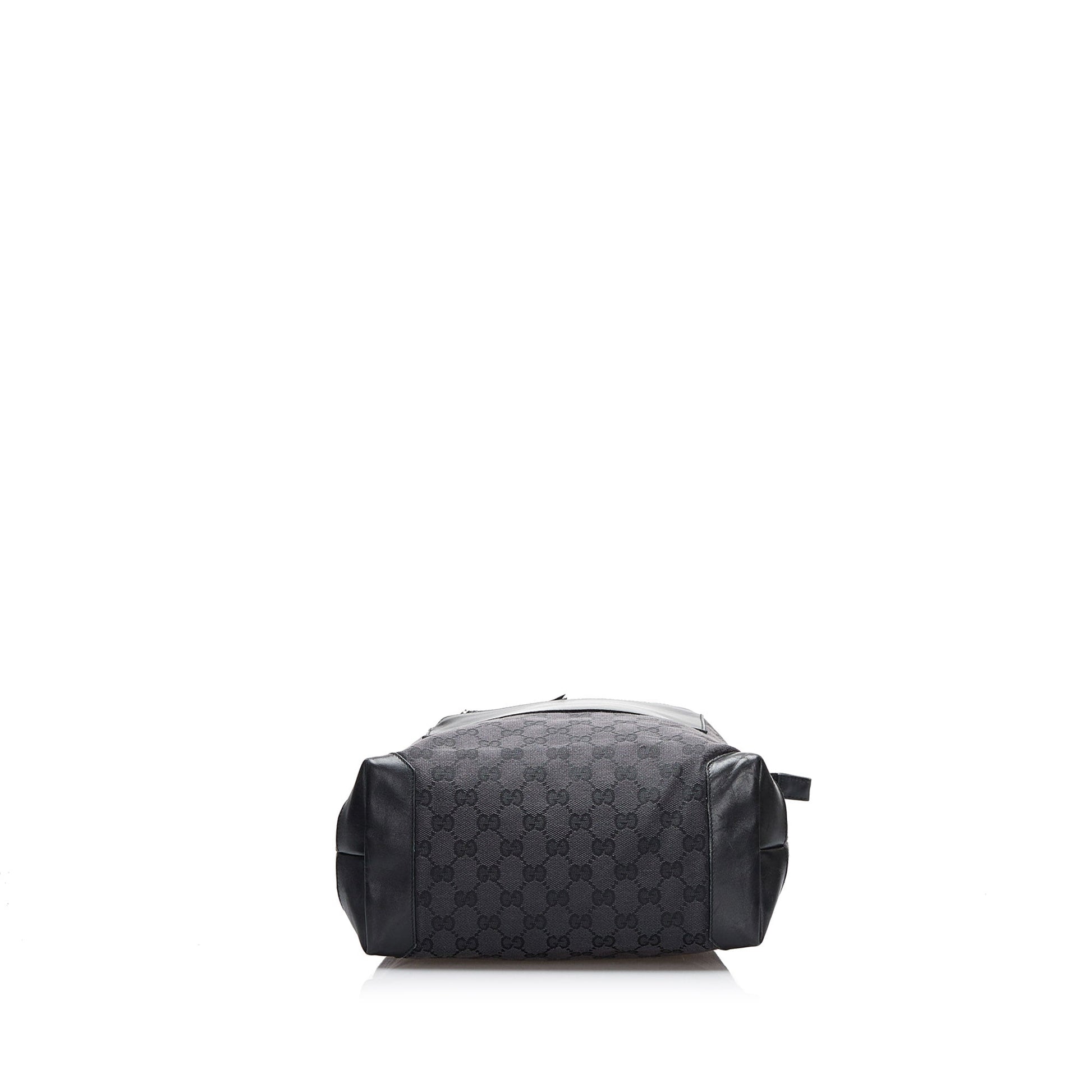 Gucci Black Leather Canvas Tote Style 35