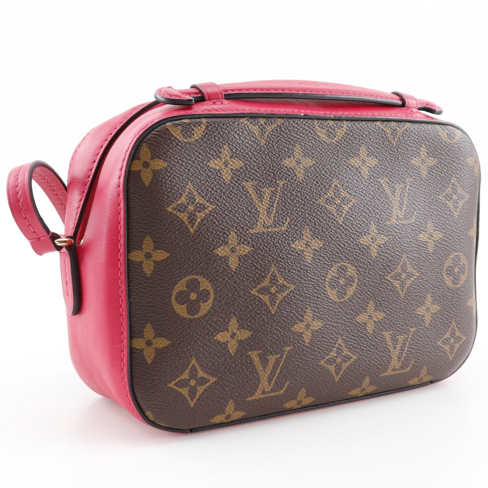 LOUIS VUITTON Shoulder Bag Monogram canvas Brown / red Saintonge Women